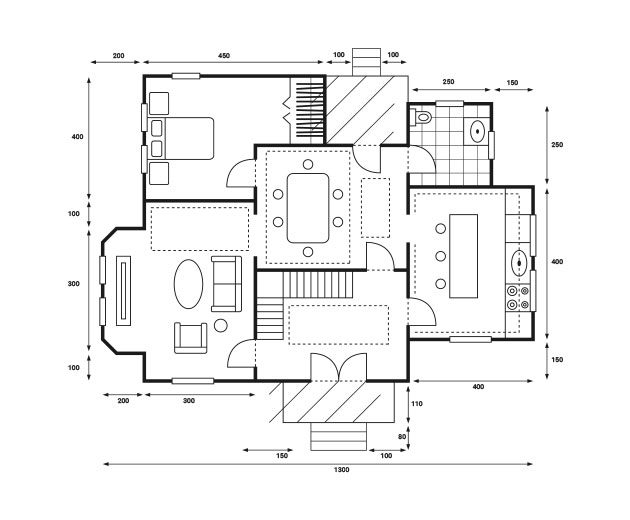 Detailed architectural floor plan and technical layout designed by a professional Interior Design Company in Bangladesh.